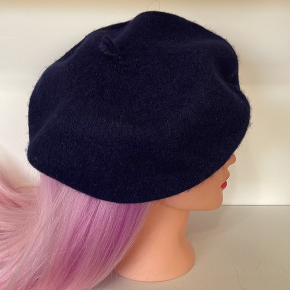 Beret French style Navy Blue Wool blend Artist Hat Cap Emily in Paris Cosplay - Picture 4 of 8